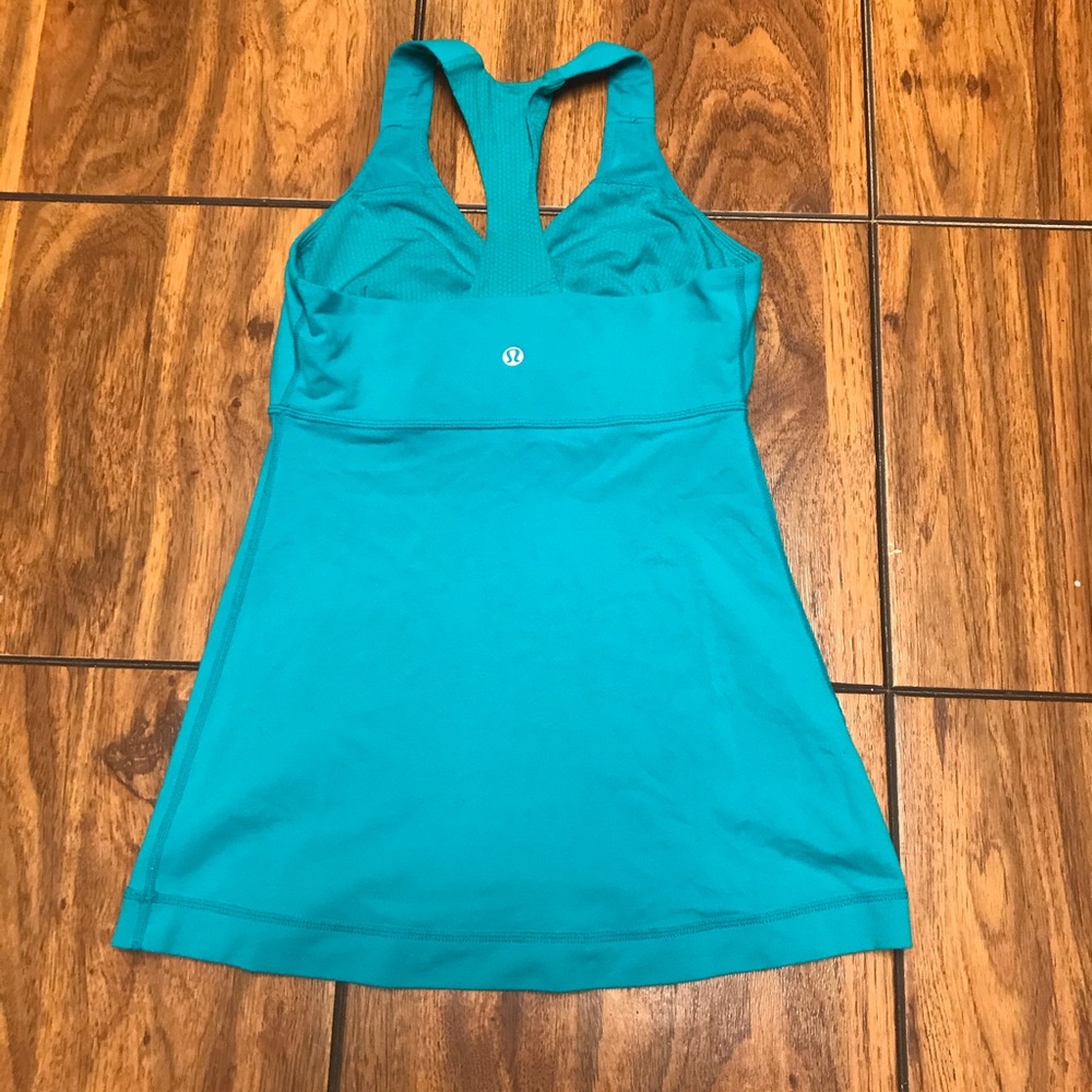 Lululemon Deep Breath Tank Top" Turquoise-Size 4 Good Condition - Picture 7 of 11